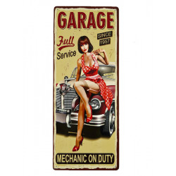 Blechschild Garage Full Service Pin Up Girl