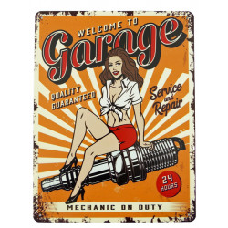 Blechschild Garage Pin Up Girl