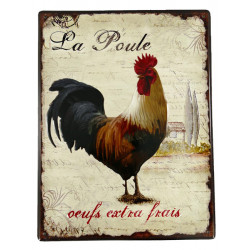 Blechschild Huhn La Poule