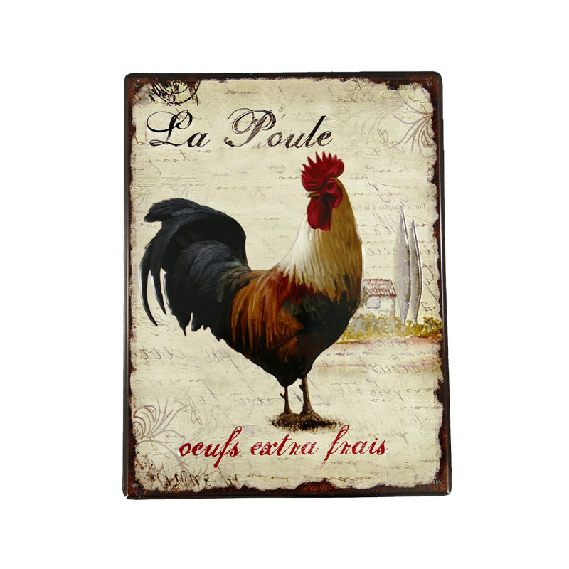 Blechschild Huhn La Poule