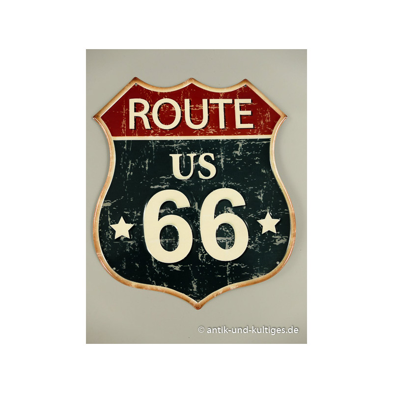 Blechschild Route 66 US