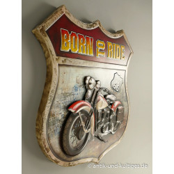 Blechschild Route 66 Born to Ride