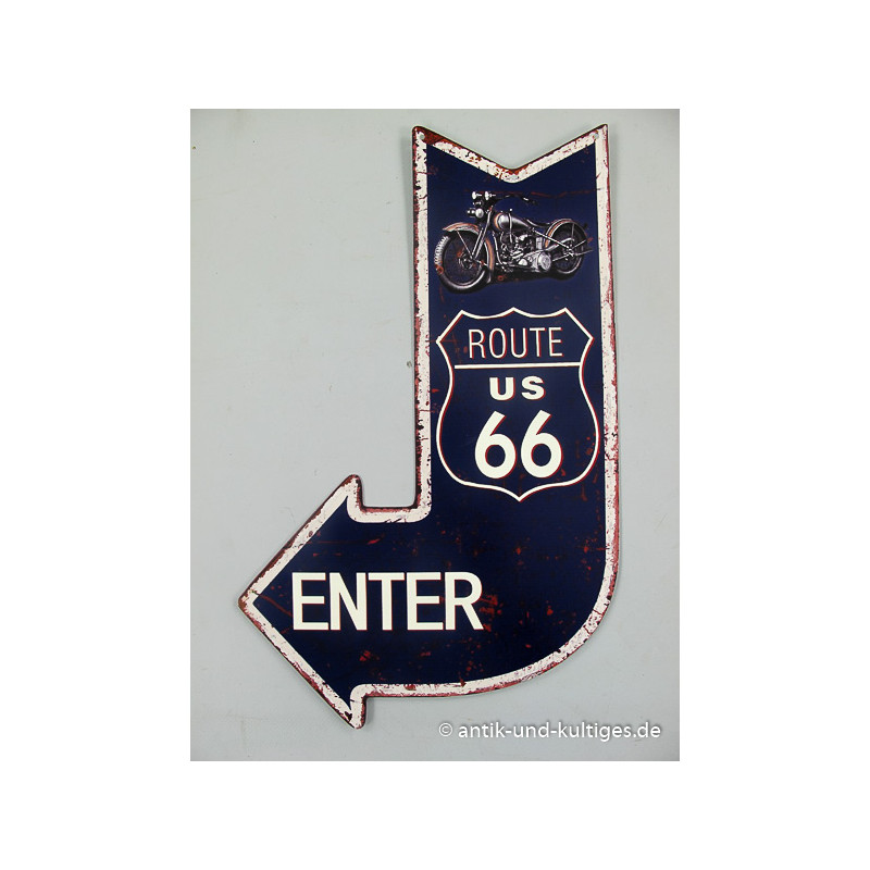 Blechschild Route 66 Enter