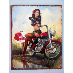 Blechschild No Swimming Pin Up Girl