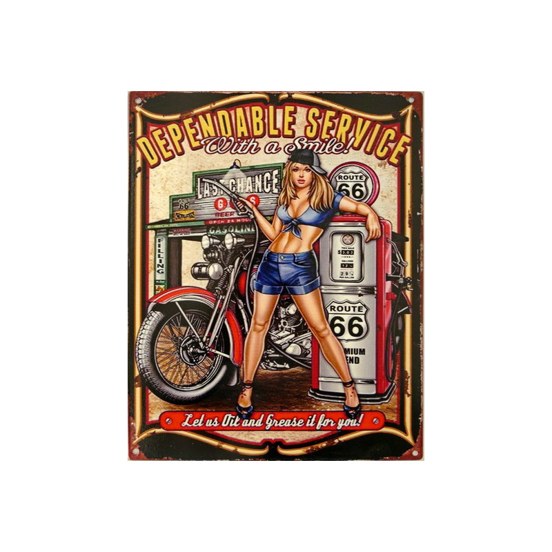 Blechschild Route 66 Dependable Service