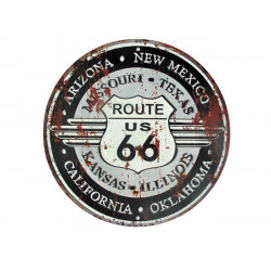 Blechschild Route 66 rund -...