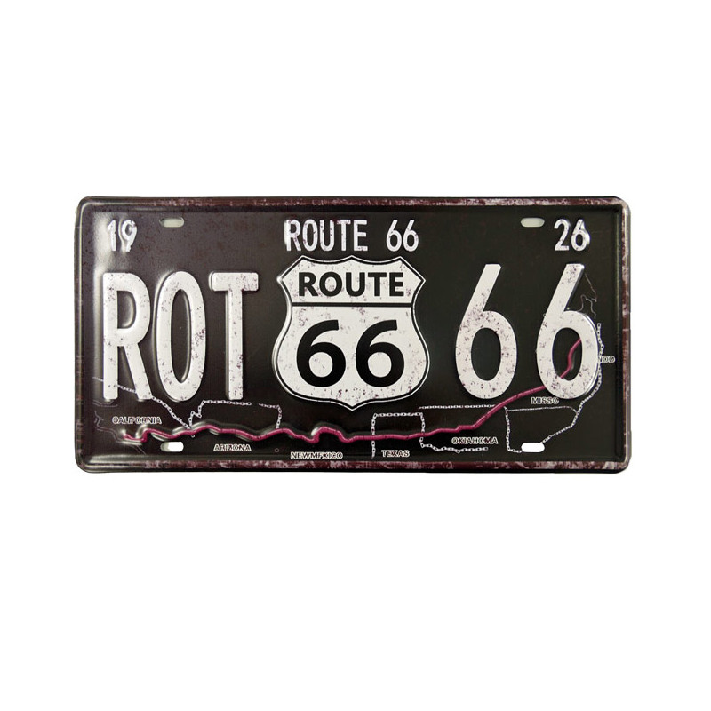 Blechschild Route 66 Nummernschild
