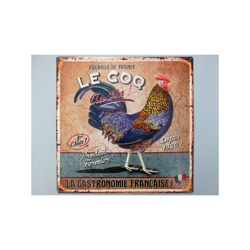 Blechschild Le Coq Huhn