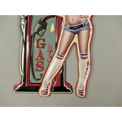 Blechschild Tankstelle Pin Up Girl