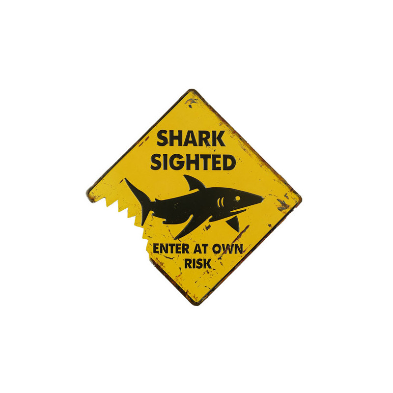 Blechschild Shark Sighted Hai