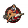Blechschild Mechanic on Duty Pin Up Girl