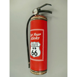 Blechschild Route 66 Feuerlöscher rot