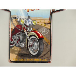 Blechschild Route 66 T-Shirt Freedom Wheels