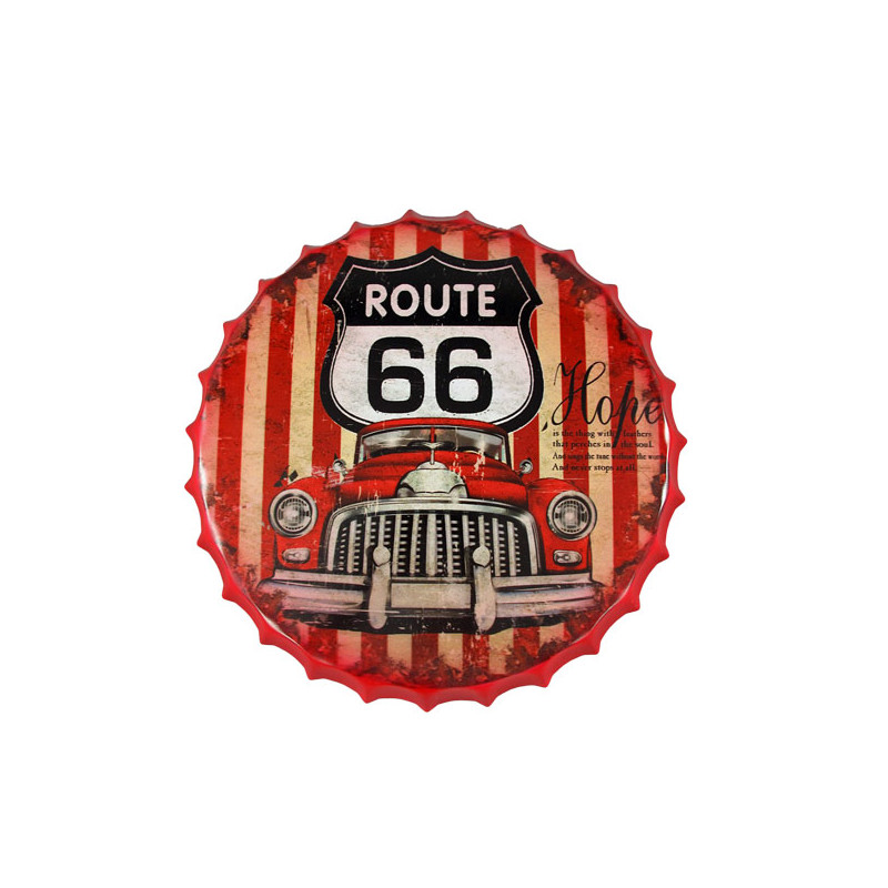 Blechschild Route 66 Auto