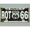 Blechschild Route 66 schwarz Nummernschild