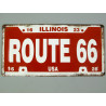 Blechschild Route 66 Illinois Nummernschild