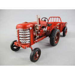 Traktor mit Anhänger Blechmodell 32 cm