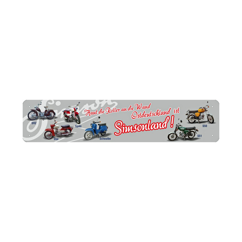 Straßenschild Simson Haut die Roller an die Wand