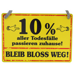 Hängeschild 10% aller Todesfälle