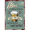 Blechschild Bier ist billiger als Benzin