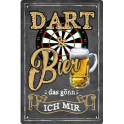 Blechschild Dart und Bier