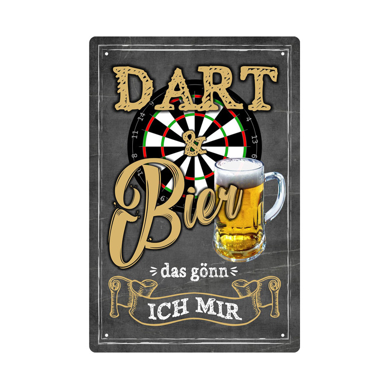 Blechschild Dart und Bier