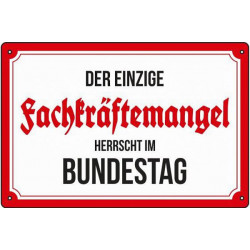 Blechschild Der einzige Fachkräftemangel