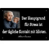 Blechschild Einstein Der Hauptgrund für Stress