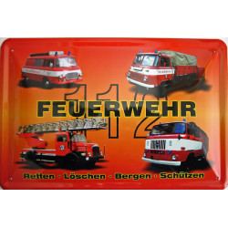 Blechschild Feuerwehr B1000 Robur Leiterwagen W50