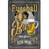 Blechschild Fussball und Bier