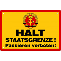 Blechschild Halt...