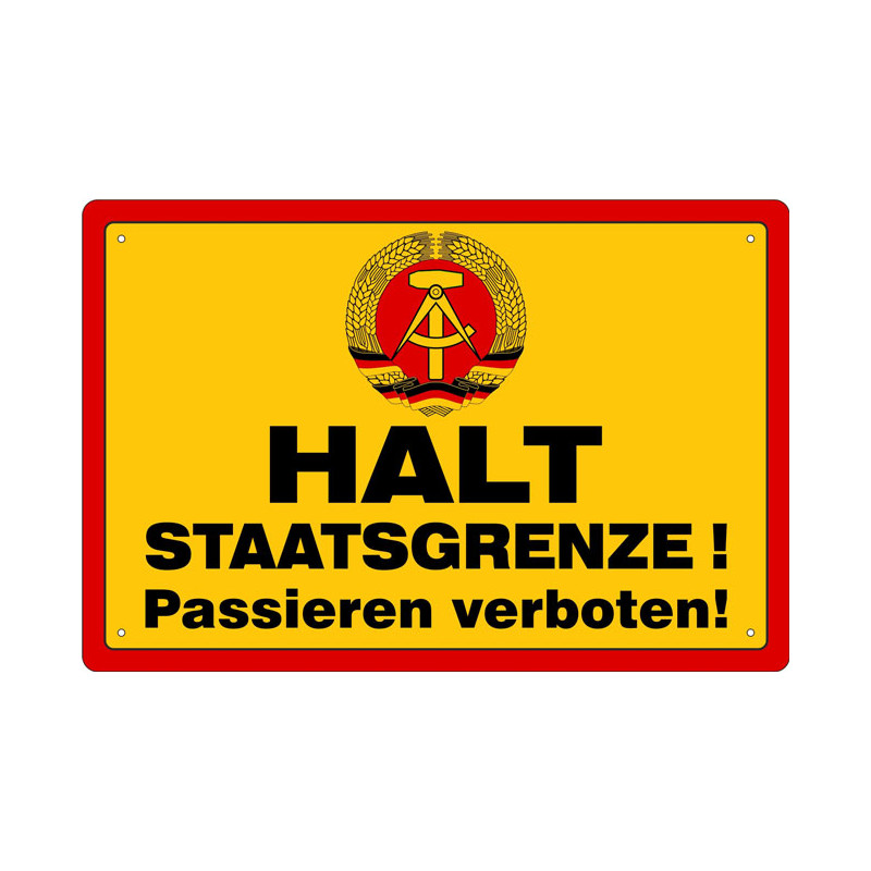 Blechschild Halt Staatsgrenze DDR