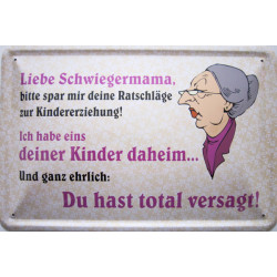 Blechschild Liebe Schwiegermama