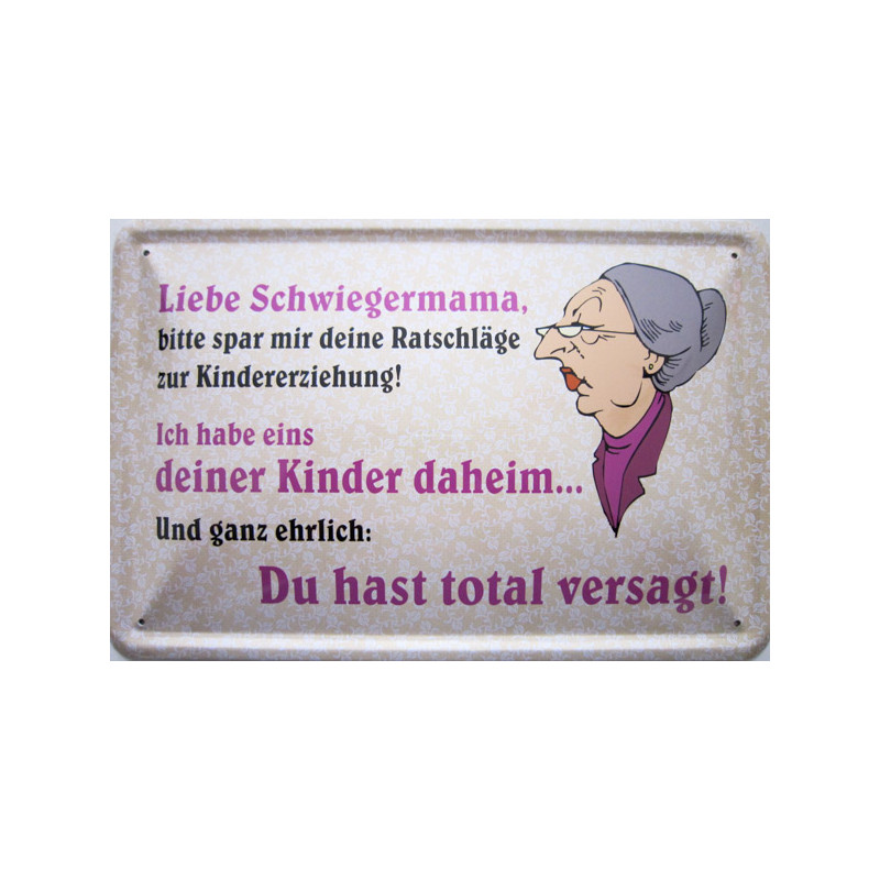 Blechschild Liebe Schwiegermama