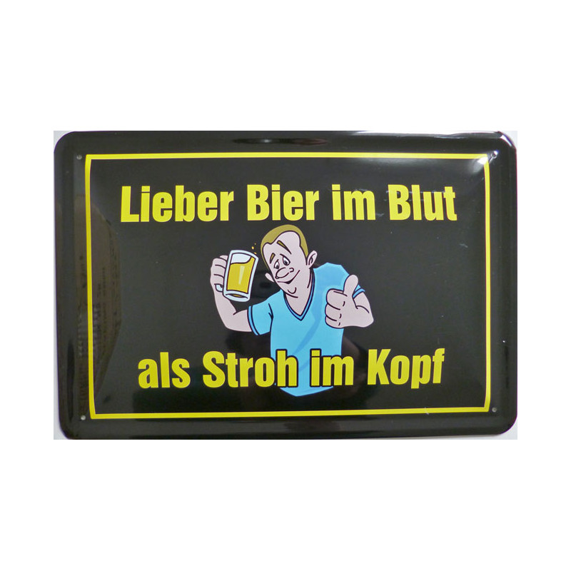 Blechschild Lieber Bier im Blut
