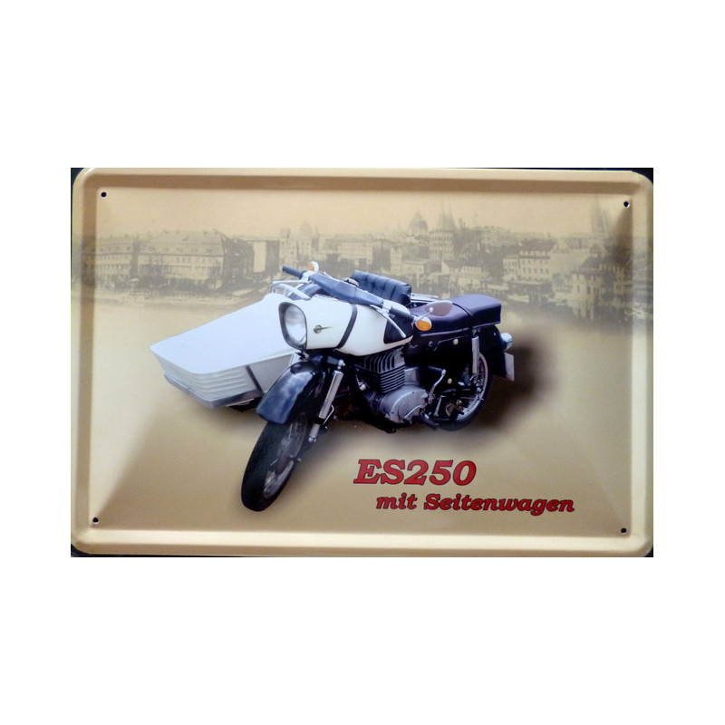Blechschild Motorrad MZ ES 250 mit Seitenwagen