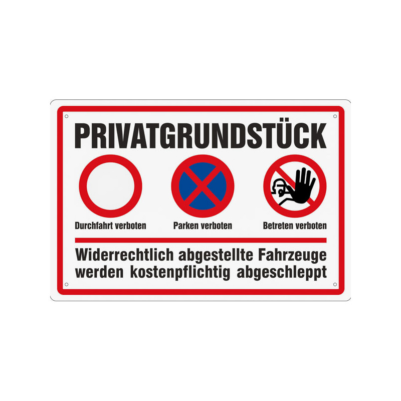 Blechschild Privatgrundstück