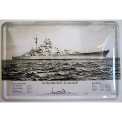 Blechschild Schlachtschiff Bismarck