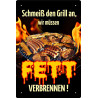Blechschild Schmeiß den Grill an