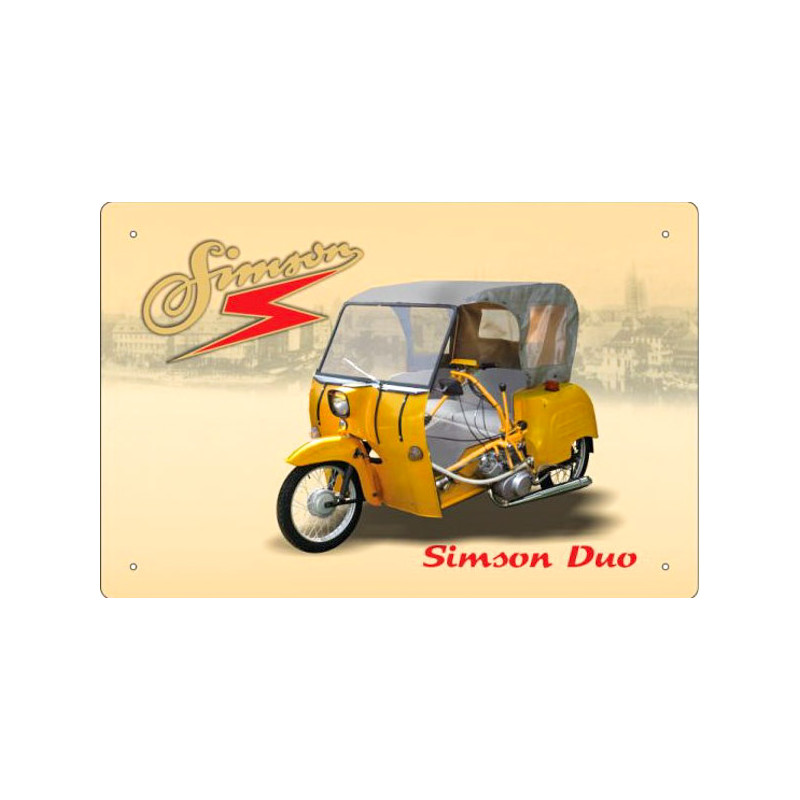 Blechschild Simson Duo