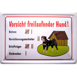 Blechschild Vorsicht freilaufender Hund