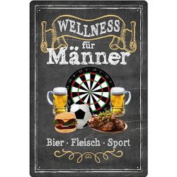 Blechschild Wellness für...