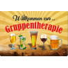 Blechschild Willkommen zur Gruppentherapie