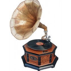 Grammophon Holz braun...