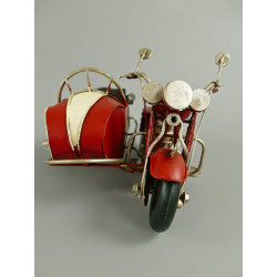 Motorrad mit Beiwagen rot Blechmodell 19 cm