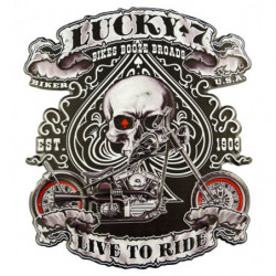 Blechschild Lucky 7 Biker Motorrad
