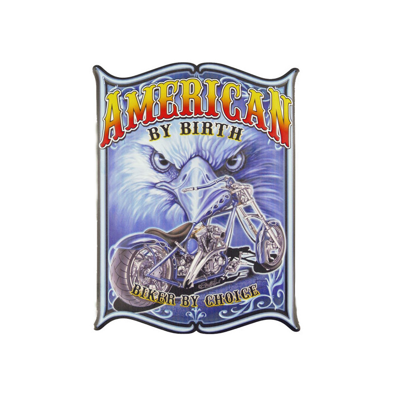 Blechschild American by Birth Motorrad