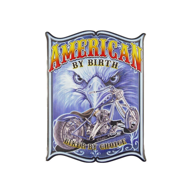 Blechschild American by Birth Motorrad Blechschild American by Birth Motorrad