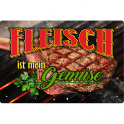 Blechschild Fleisch ist...