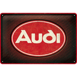 Audi Logo Red Shine Blechschild - Nostalgic-Art